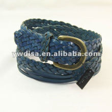 Wide Knitted Leather Belt